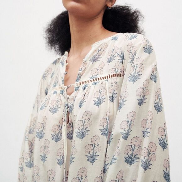 ZARA BOHO PRINTED TIERED DRESS - Picture 14 of 14